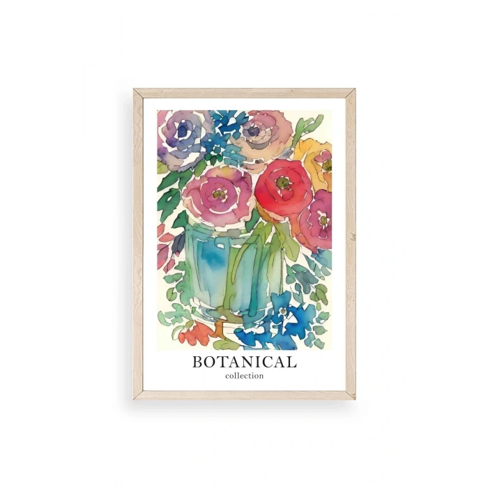 Çiçek Ahşap Çerçeveli Tablo 30 x 42