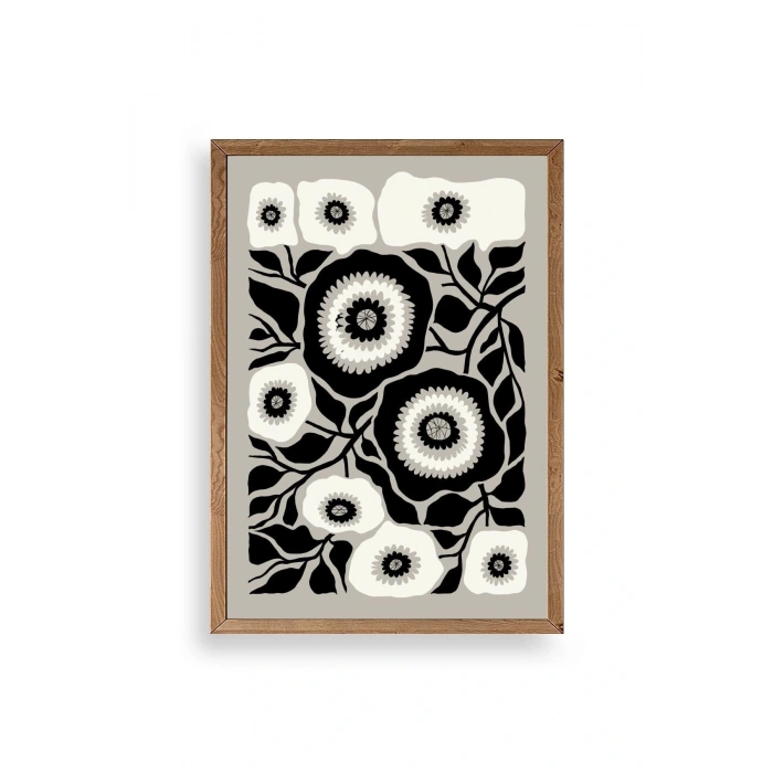Çiçek Ahşap Çerçeveli Tablo 30 x 42