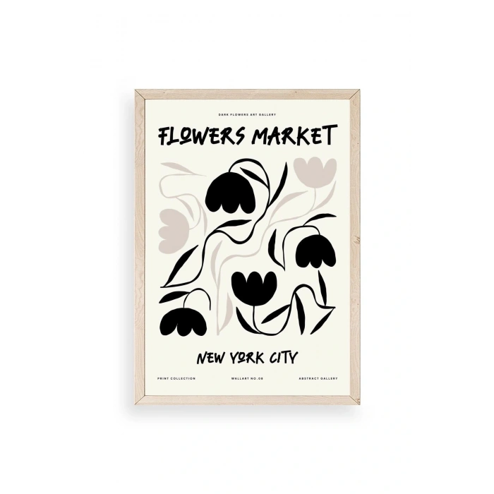 Çiçek Ahşap Çerçeveli Tablo 30 x 42