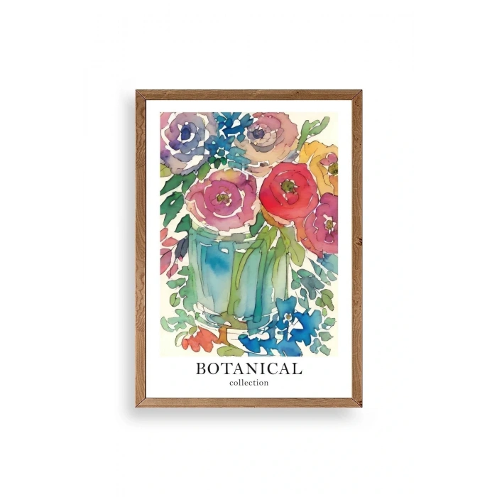 Çiçek Ahşap Çerçeveli Tablo 30 x 42