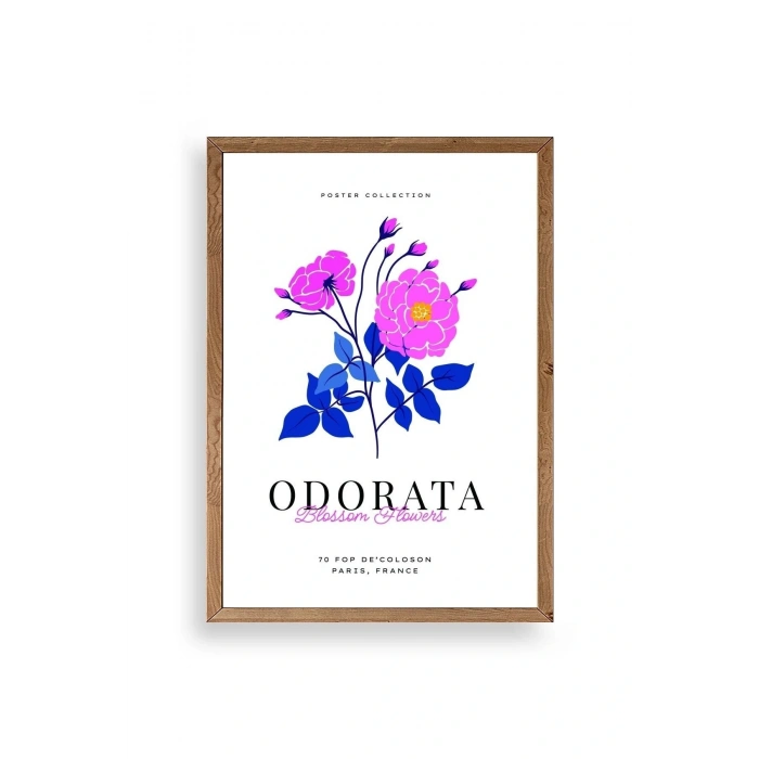 Çiçek Ahşap Çerçeveli Tablo 30 x 42