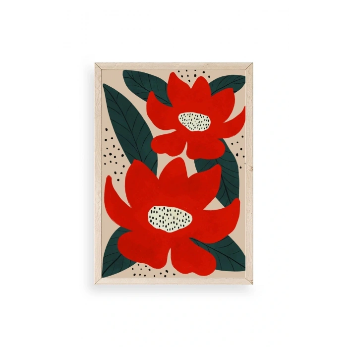 Çiçek Ahşap Çerçeveli Tablo 30 x 42