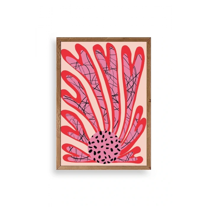 Çiçek Ahşap Çerçeveli Tablo 30 x 42