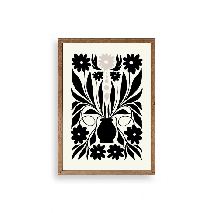 Çiçek Ahşap Çerçeveli Tablo 30 x 42