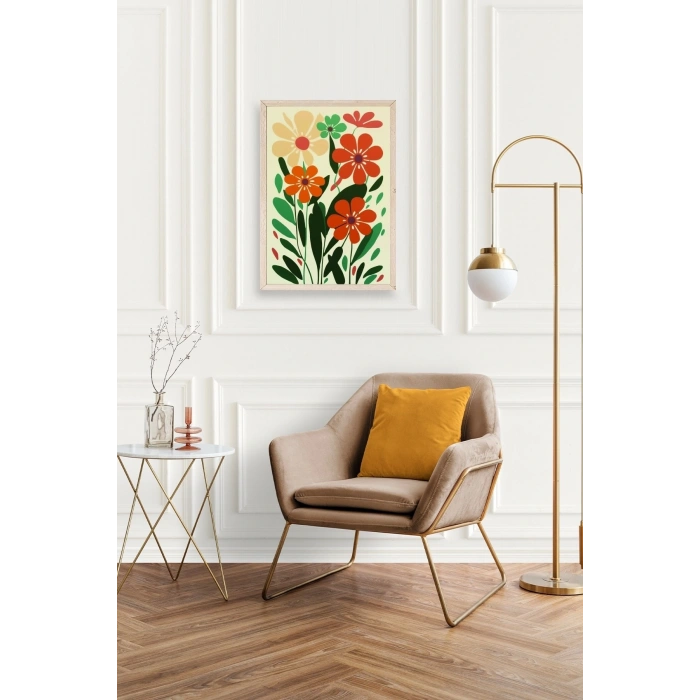 Çiçek Ahşap Çerçeveli Tablo 30 x 42