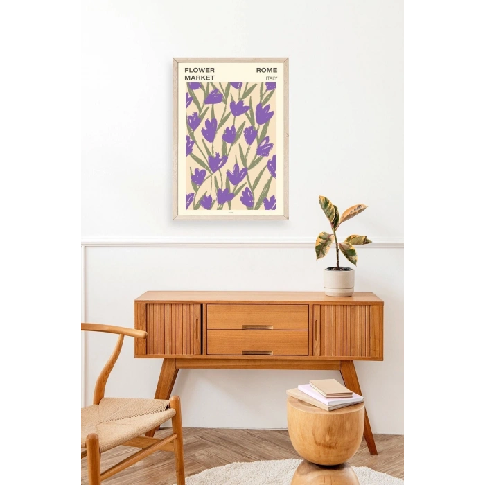 Çiçek Ahşap Çerçeveli Tablo 30 x 42