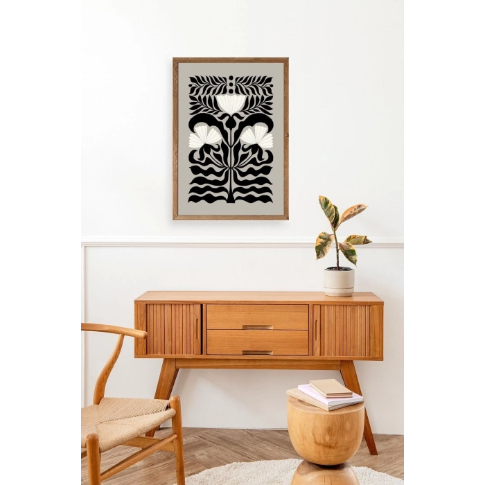 Çiçek Ahşap Çerçeveli Tablo 30 x 42