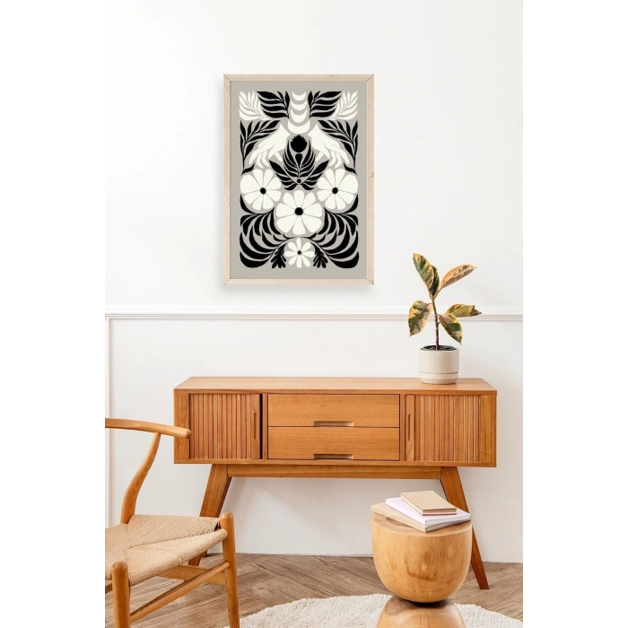 Çiçek Ahşap Çerçeveli Tablo 30 x 42