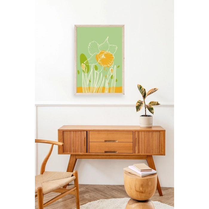 Çiçek Ahşap Çerçeveli Tablo 30 x 42