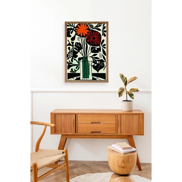 Çiçek Ahşap Çerçeveli Tablo 30 x 42
