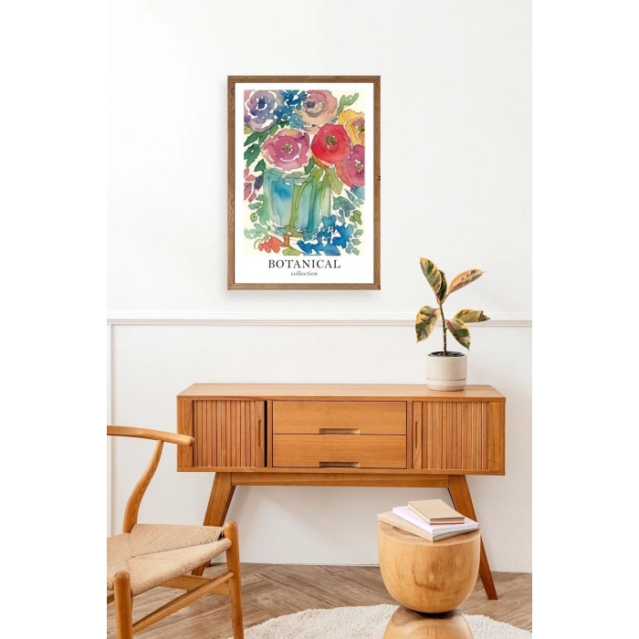 Çiçek Ahşap Çerçeveli Tablo 30 x 42