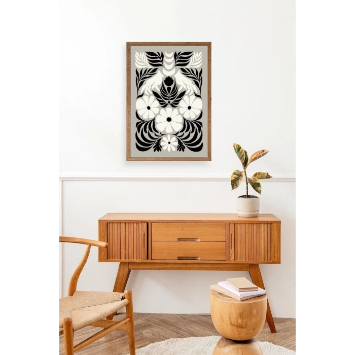 Çiçek Ahşap Çerçeveli Tablo 30 x 42