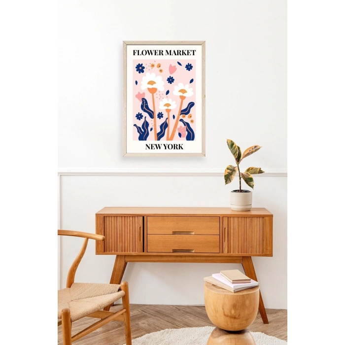 Çiçek Ahşap Çerçeveli Tablo 30 x 42