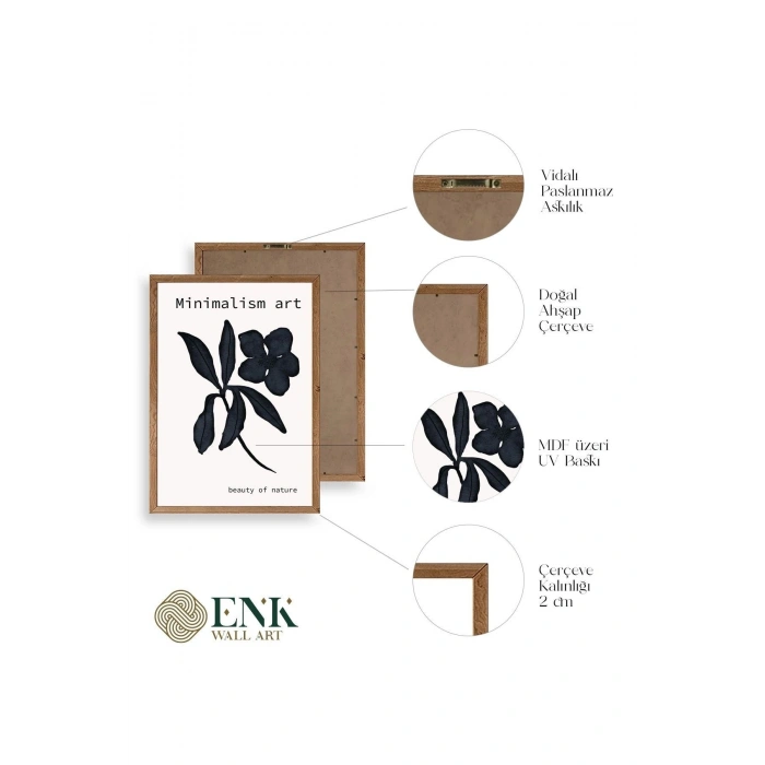 Çiçek Ahşap Çerçeveli Tablo 30 x 42