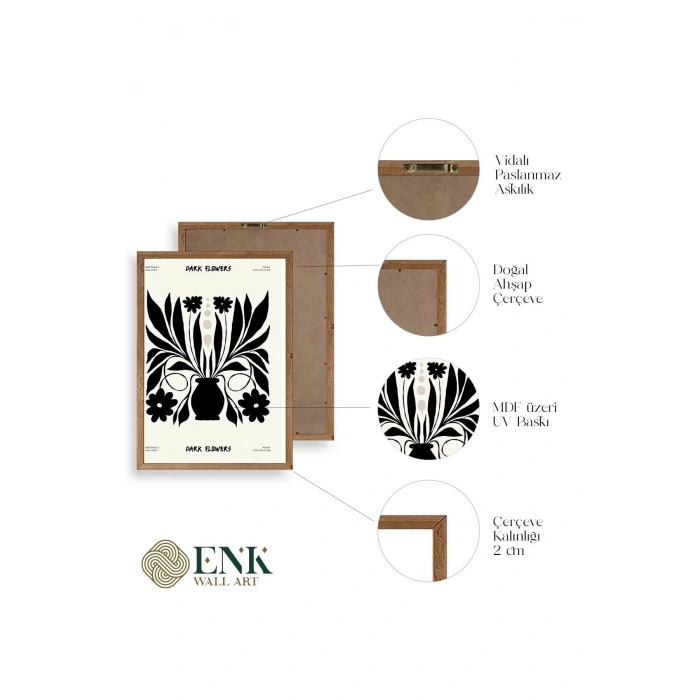 Çiçek Ahşap Çerçeveli Tablo 30 x 42