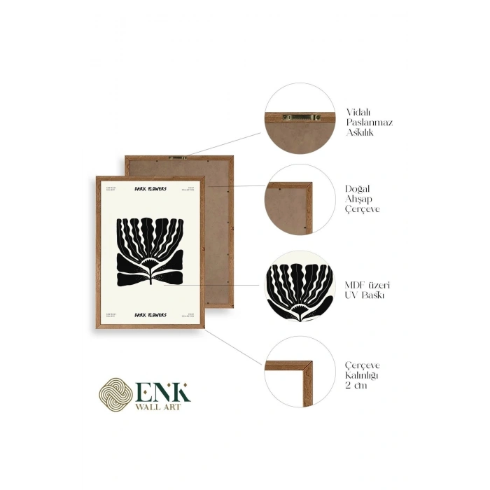 Çiçek Ahşap Çerçeveli Tablo 30 x 42