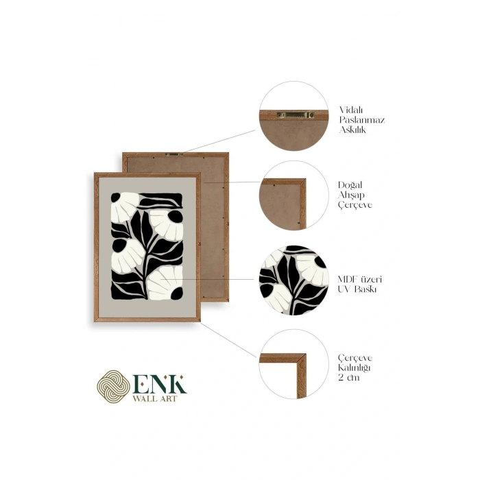 Çiçek Ahşap Çerçeveli Tablo 30 x 42