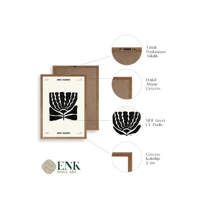 Çiçek Ahşap Çerçeveli Tablo 30 x 42