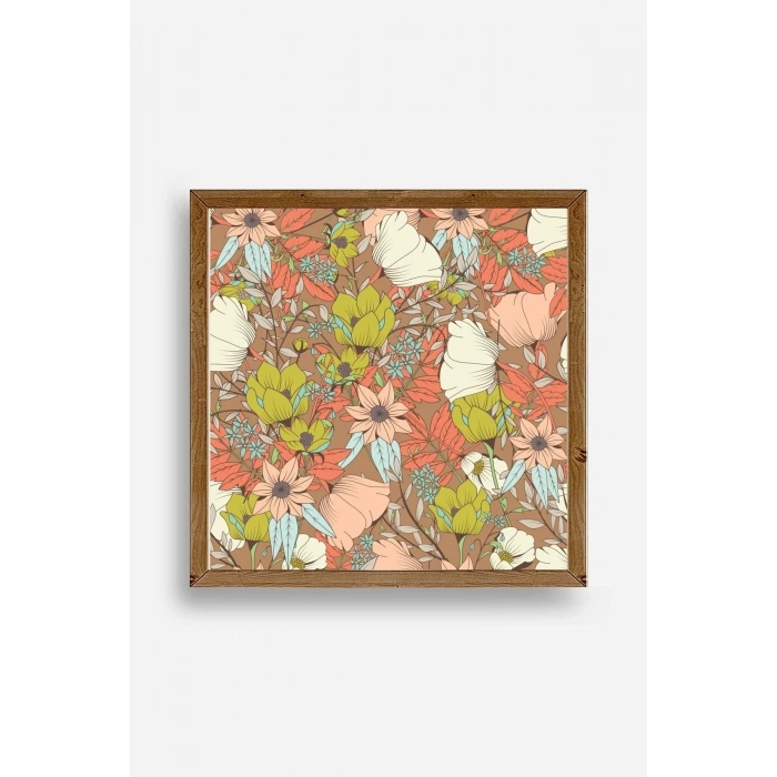 Çiçek Ahşap Çerçeveli Tablo 42 x 42