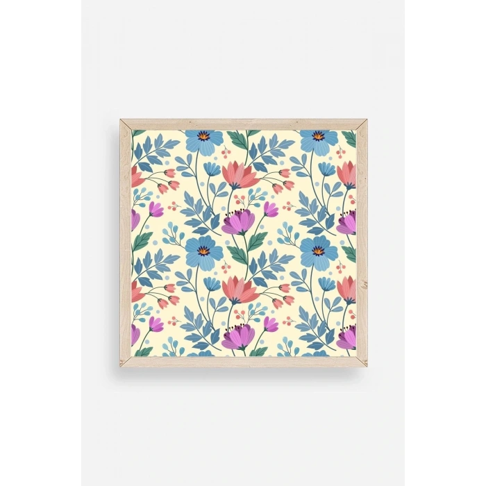Çiçek Ahşap Çerçeveli Tablo 42 x 42