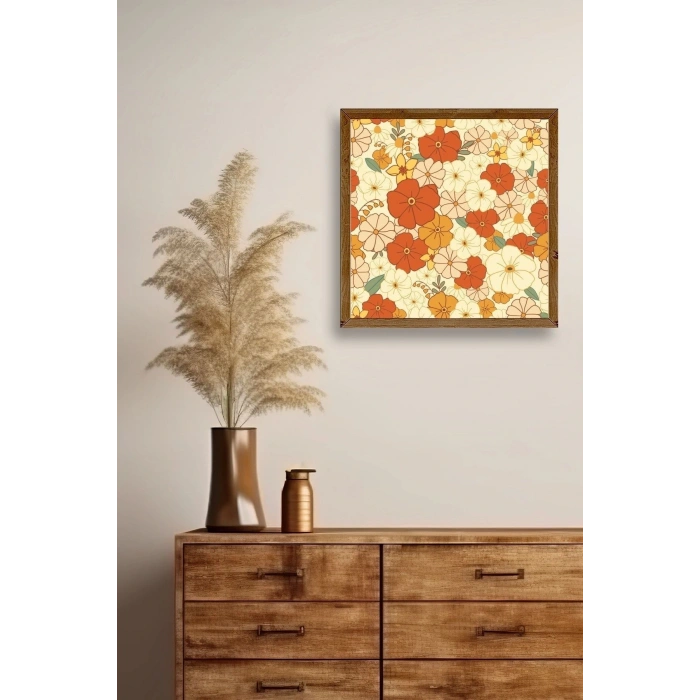 Çiçek Ahşap Çerçeveli Tablo 42 x 42
