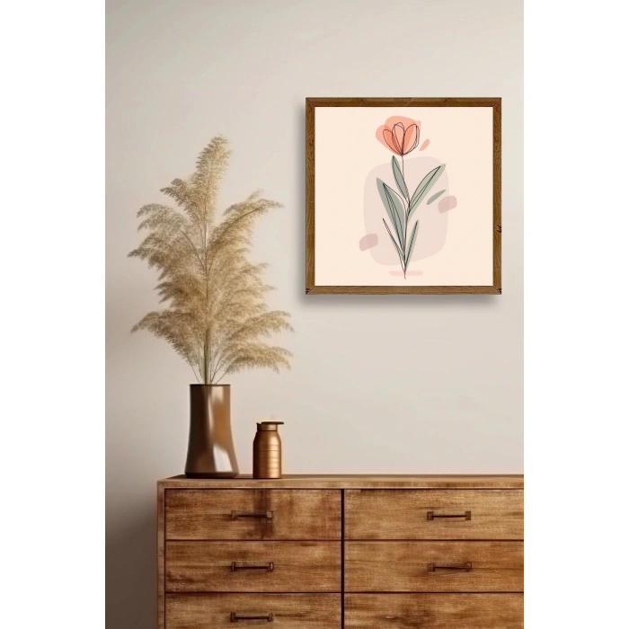 Çiçek Ahşap Çerçeveli Tablo 42 x 42