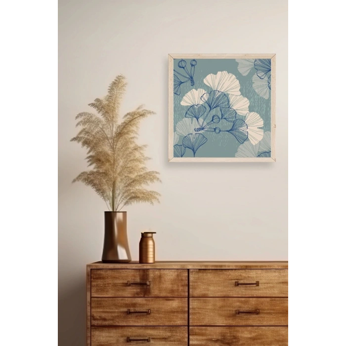 Çiçek Ahşap Çerçeveli Tablo 42 x 42