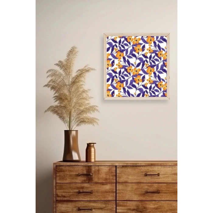 Çiçek Ahşap Çerçeveli Tablo 42 x 42