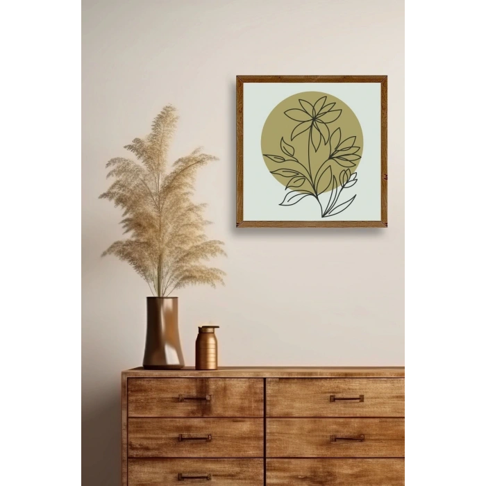 Çiçek Ahşap Çerçeveli Tablo 42 x 42