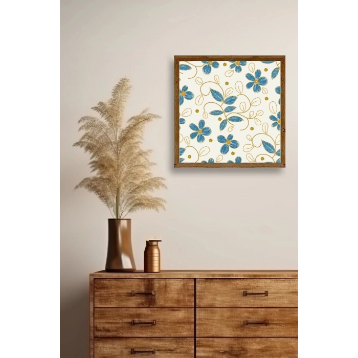 Çiçek Ahşap Çerçeveli Tablo 42 x 42