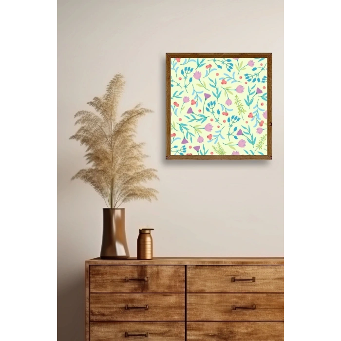 Çiçek Ahşap Çerçeveli Tablo 42 x 42