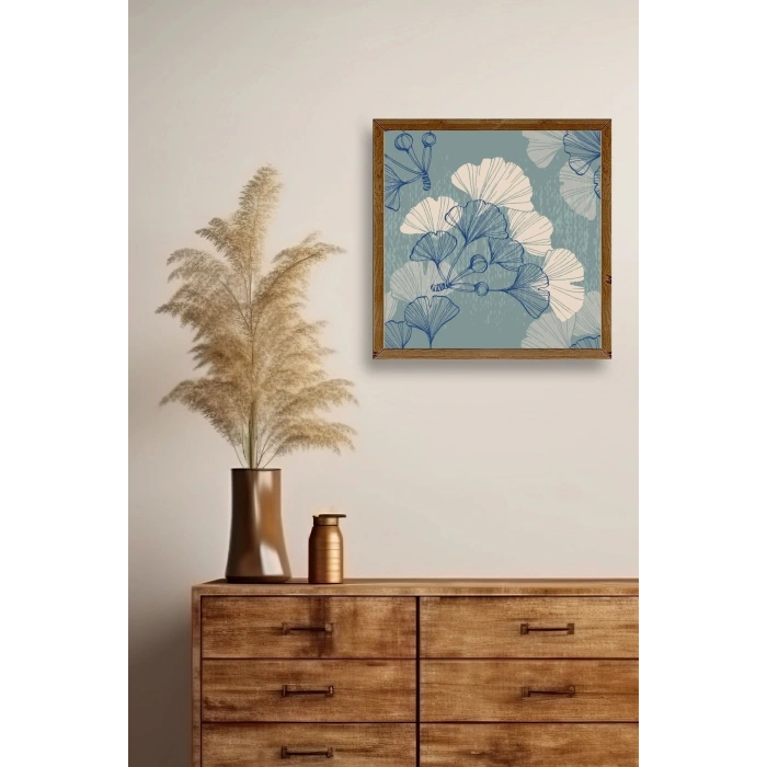 Çiçek Ahşap Çerçeveli Tablo 42 x 42
