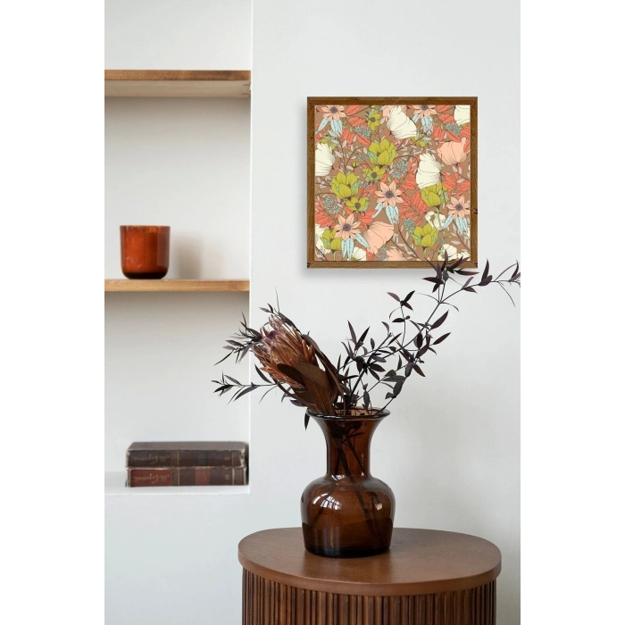 Çiçek Ahşap Çerçeveli Tablo 42 x 42