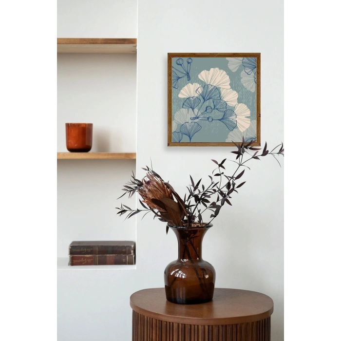 Çiçek Ahşap Çerçeveli Tablo 42 x 42