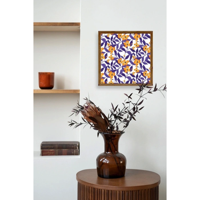 Çiçek Ahşap Çerçeveli Tablo 42 x 42