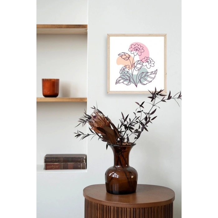Çiçek Ahşap Çerçeveli Tablo 42 x 42