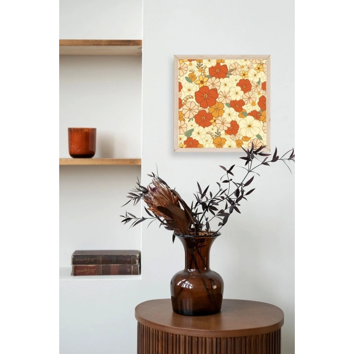 Çiçek Ahşap Çerçeveli Tablo 42 x 42