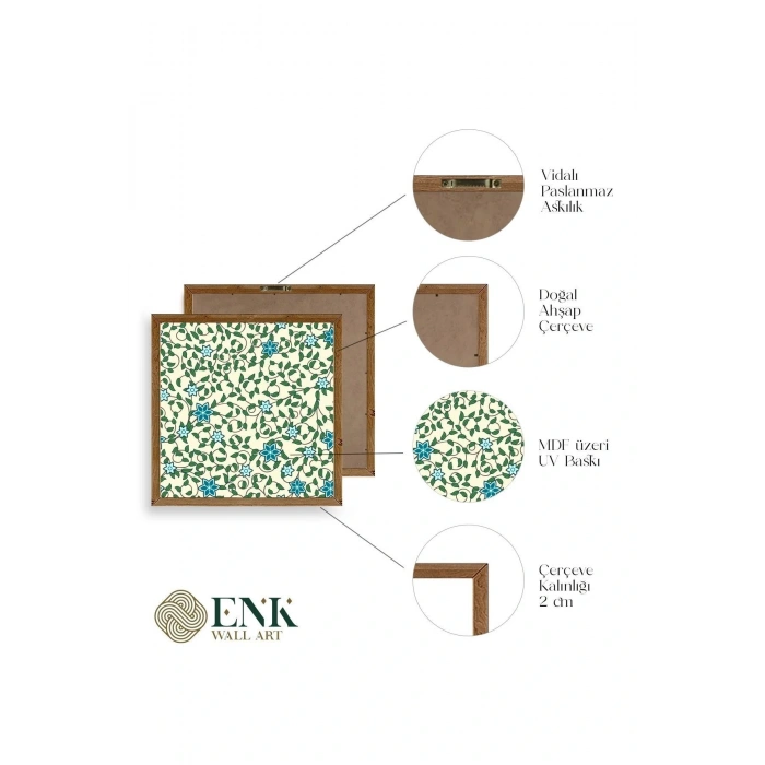 Çiçek Ahşap Çerçeveli Tablo 42 x 42