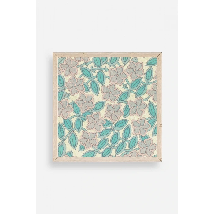 Çiçek Ahşap Çerçeveli Tablo 50 x 50