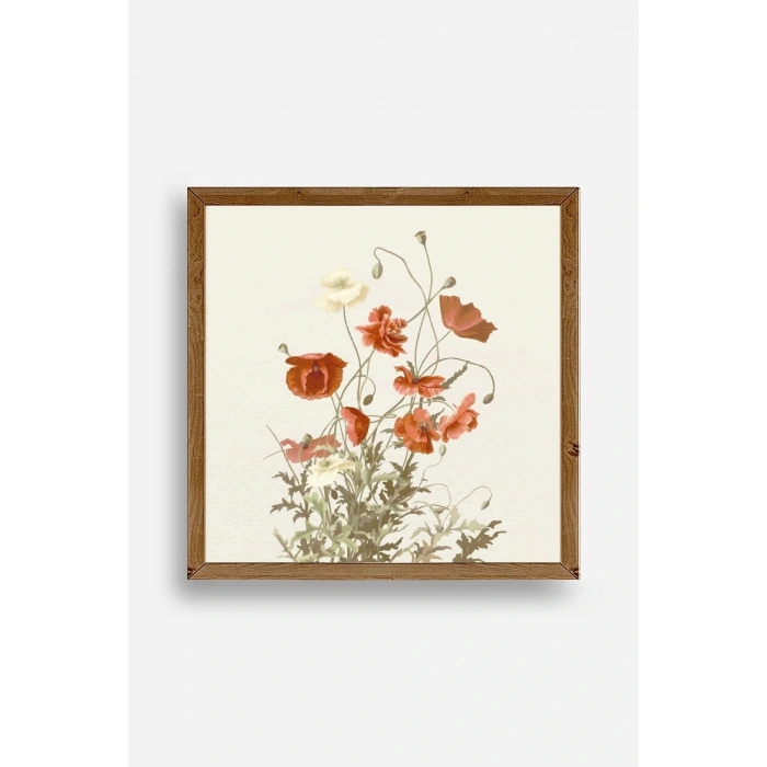 Çiçek Ahşap Çerçeveli Tablo 50 x 50