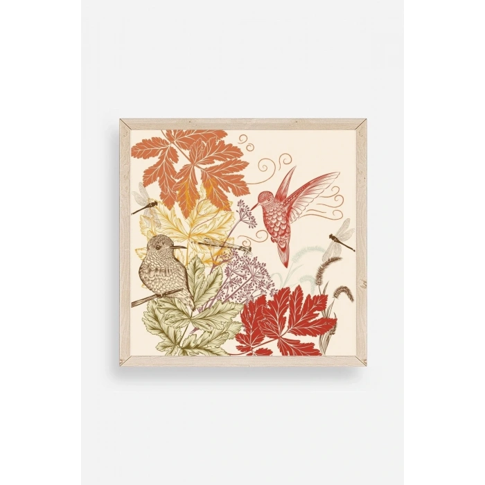 Çiçek Ahşap Çerçeveli Tablo 50 x 50