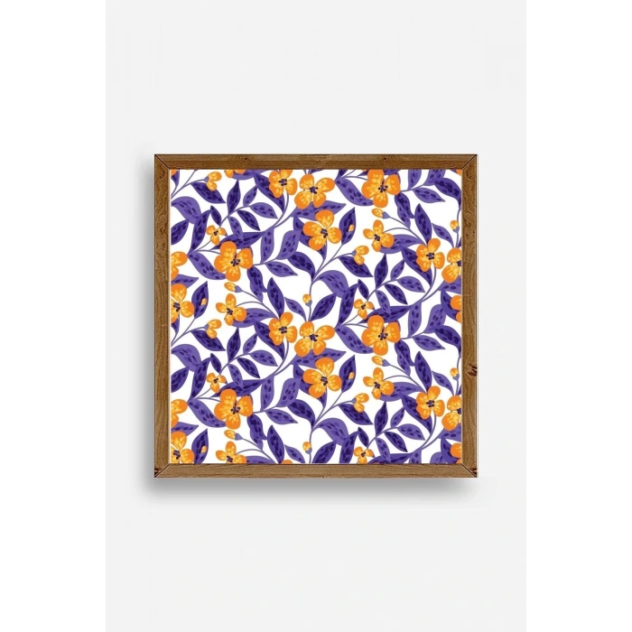 Çiçek Ahşap Çerçeveli Tablo 50 x 50