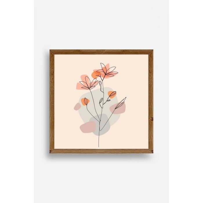 Çiçek Ahşap Çerçeveli Tablo 50 x 50