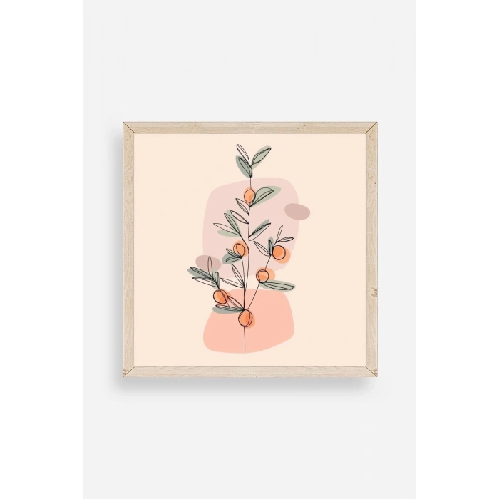 Çiçek Ahşap Çerçeveli Tablo 50 x 50