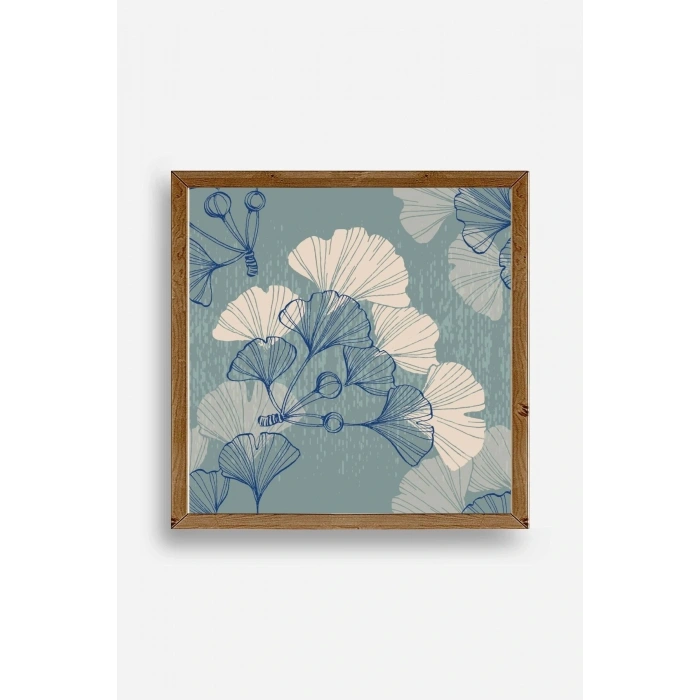 Çiçek Ahşap Çerçeveli Tablo 50 x 50