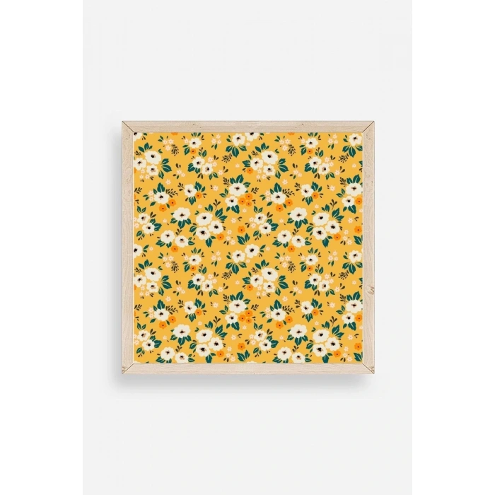Çiçek Ahşap Çerçeveli Tablo 50 x 50