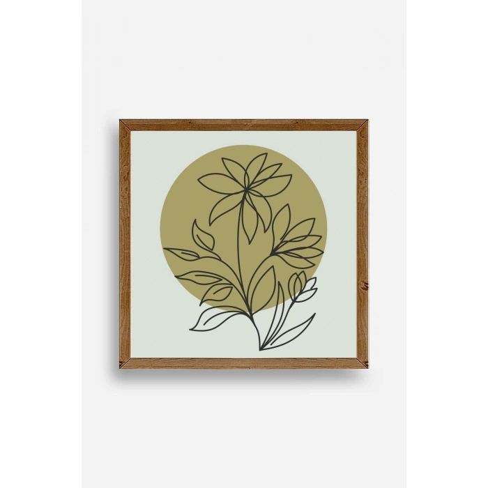 Çiçek Ahşap Çerçeveli Tablo 50 x 50