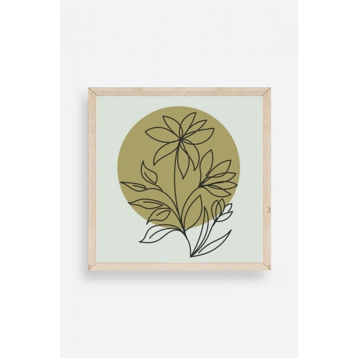 Çiçek Ahşap Çerçeveli Tablo 50 x 50