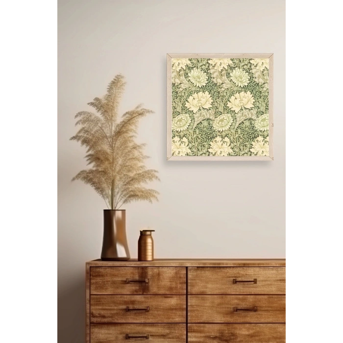 Çiçek Ahşap Çerçeveli Tablo 50 x 50