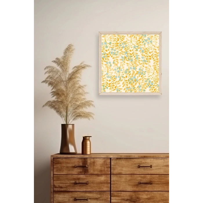 Çiçek Ahşap Çerçeveli Tablo 50 x 50